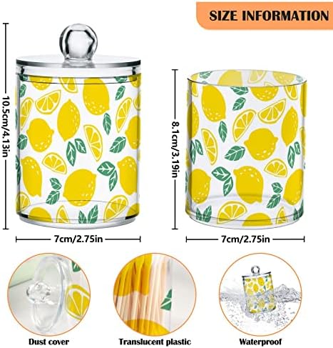 ALAZA 4 PACK QTIP HOLDER DISPENZER Žuti limuni i zeleni listovi kupatilo Organizator Organizator