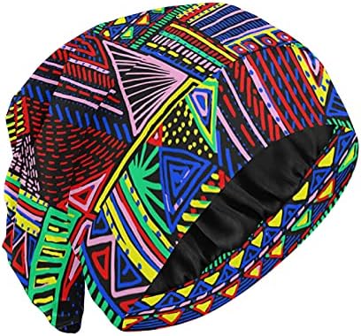 Kapa s lubanjem za spavanje Radni šešir Bonnet Beanies za žene Rainbow Striped Bohemian Vintage Spavaća