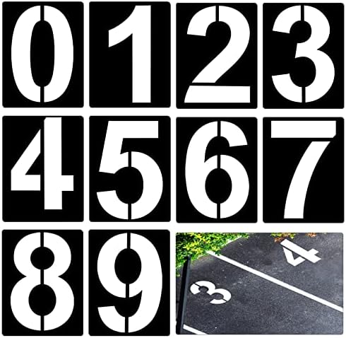 Aiex 10INCH velikih brojeva, plastični brojevi za višekratnu upotrebu BROJEVI 10PCS Parkirna šablona