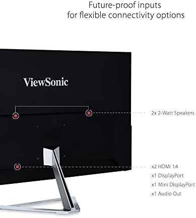 ViewSonic VX3276-2K-MHD 32 inčni okvirni okvir bez okvira IPS 1440p monitor sa HDMI DisplayPort i Mini DisplayPort
