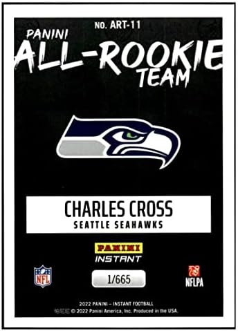 Charles Cross RC 2022 Panini Instant All-Rookie Team / 665 Art11 Rookie NM + -MT + NFL Fudbal Seahawks