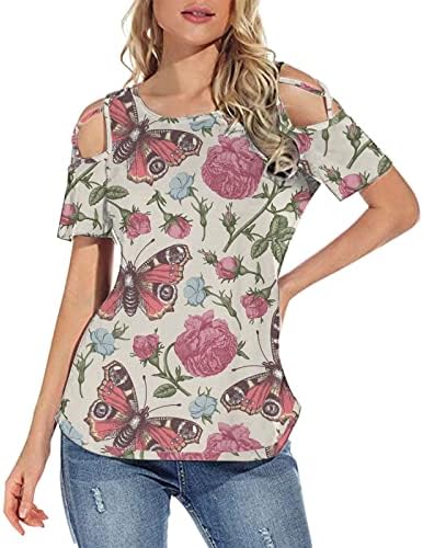 Jesen ljetna bluza Thirt za žensku odjeću modna kaiš bez rukava kratki rukav Crewneck grafički ručak bluza