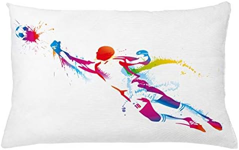 Poklopac jastuka za sportove za lunad, golman hvata loptu vitrant apstraktni ekran sa pukotinama boja, ukrasni