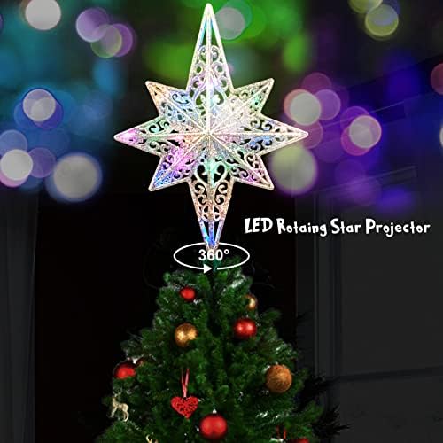 Božićno stablo za pomicanje osvijetljene zvijezde, 3D sjajni šupljini stablo sa LED rotirajućem svjetlima