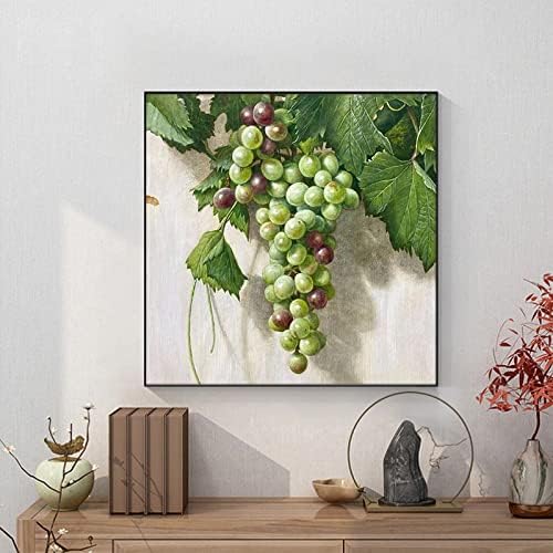 Hand Painted ulje na platnu zid Art, Art voće realistična grožđa zelena grožđa Harvest balet