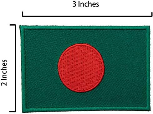 Nacionalna zastava A-One -Bangladesh SEW-on zakrpa + Bangladeš metalni rever na vrećama, Azijsko zemljište zastava