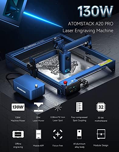 ATOMSTACK A20 Pro laserski graver, 20w optički električni laserski rezač sa F30 Air Assist kompletom i