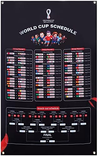 World Soccer Game Wall Chart Play Play Poster - Utakmice / Nogometni raspored turnira / Soccer Calendar bar
