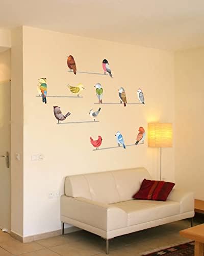 Šarene zidne naljepnice za rasadnike 12kom akvarelne ptice zidne naljepnice oguliti i zalijepiti uklonjive