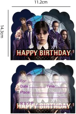 Morrez srijeda Adams rođendanske kartice za pozivnice za rođendan 10 seta pozivnica sa kovertama srijeda