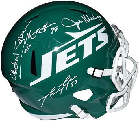 New York Sack Exchange Autographed Jets pune veličine replika kaciga-ruka potpisan & JSA Autentifikovan