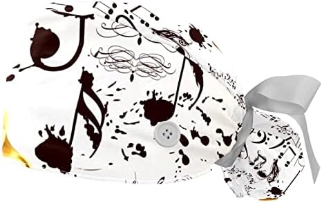 Yidax 2 komada smiješne kostur plesačke glazbene note Radna kapa sa tipkama, podesivi buffantski
