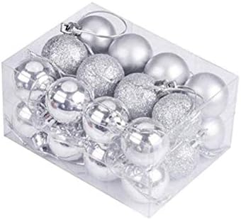 24 komada 1.18/3cm Shatterproof Božić Ball Ornamenti pakirani u plastičnoj bačvi Shatterproof kugle za božićnu