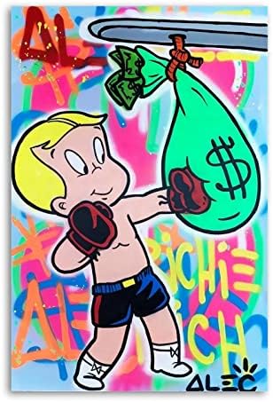 ALEC Monopolys Richie money torba za udaranje platneni umjetnički Poster i zidna umjetnička slika Print