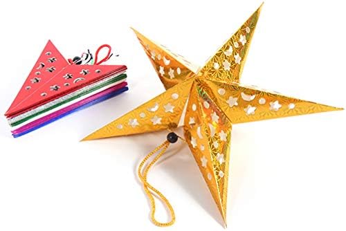 Toyandona 2pcs Božićne zvezde ukrasi Papir zvijezda Lantern Lampshade visi Xmas Dnevne ukrase za vjenčanje