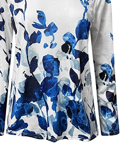 Ležerni vrhovi za žene trendi cvjetna Print majica Crewneck dugi rukavi bluza 2023 ljetna široka