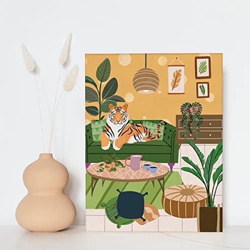 NISTOMISU Tiger je na sofi platno štampa zid dekor Botanički Tigar platno Art znak platno Poster pokloni