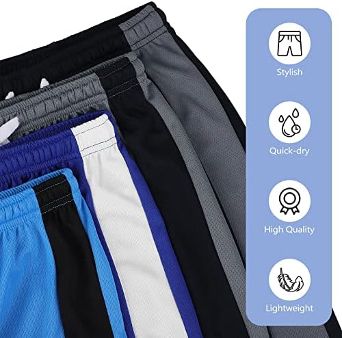 Resinta 4 pakovanje dječaka MESH Atletski kratke hlače Prozračne brze suhe aktivne kratke hlače s