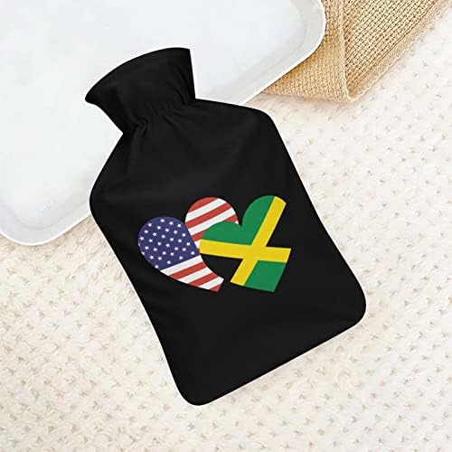 Jamajka Američka zastava srca za flašice za toplu vodu GUMENA ​​Ubrizgavanje s toplim plišnim poklopcem za