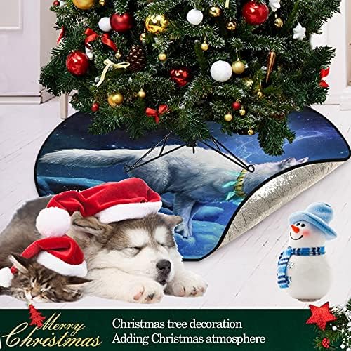 Visesunny White Wolf životinja Božićna prostirka za praznične ukrase za zabavu Farmhouse Veliki