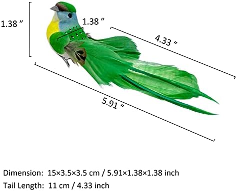6pcs Realistic Bird ukrasi sa isječkom perjem na ukrasima ptica zanatskim pticama za sezonski praznični