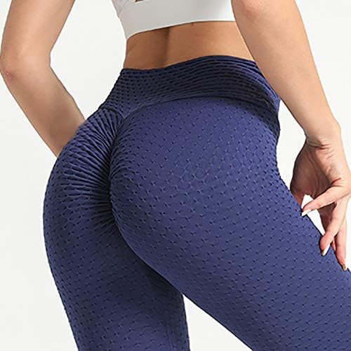 Nekoliko seksi ženske teksturirane plijene joge hlače visoke struk ruširane vježbanje guzice za podizanje