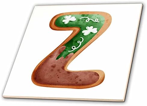 3drose Cute St Patricks Day Slika monograma kolačića inicijalne Z-Tiles