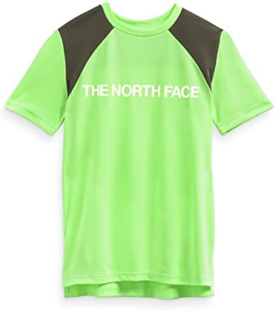 S / s North Face Boys nikada ne zaustavljaju tee, sigurnosni zeleni, x-mali