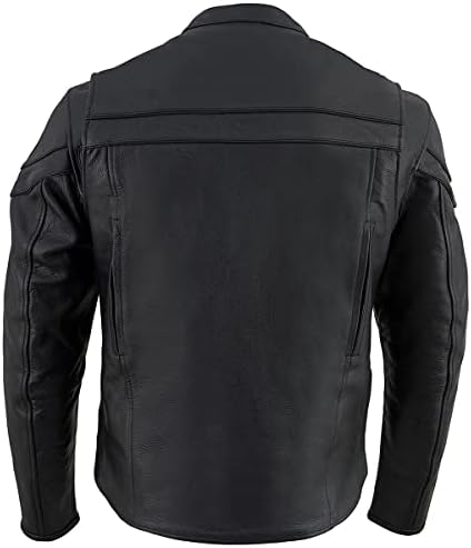 Milwaukee koža SH1408 Muški sportski crossover odzračeni jakna od crne motocikle kožne skutera
