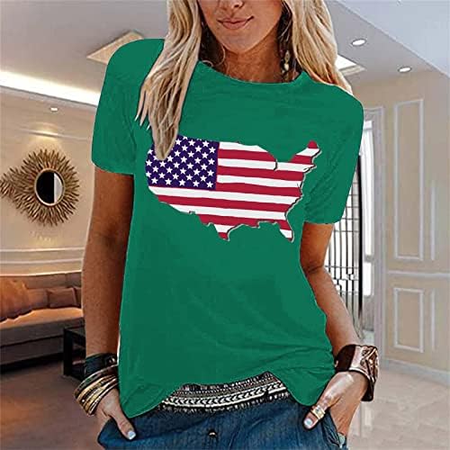 Ženska majica sa dugim rukavima na vrhu ženske nezavisnosti štampani kratki rukav majica Tee Fashion