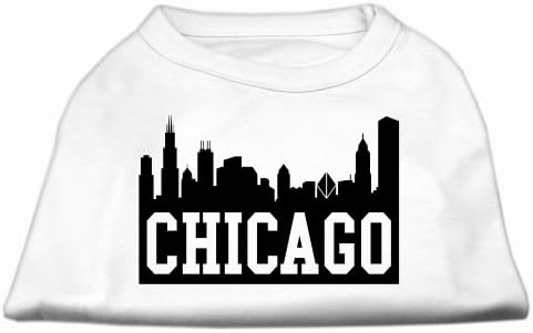Chicago Skyline Dizajn za pse za pse bijeli xxxl