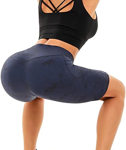CCKO High Struk Bikerske kratke hlače za žene; Vježbajte joge kratke hlače sa džepovima; Spandex