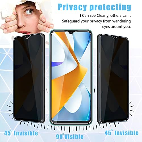 Mooisvs [2 + 2pack] za Xiaomi Poco C40 2022 Zaštitnik zaslona privatnosti + zaštitnik objektiva