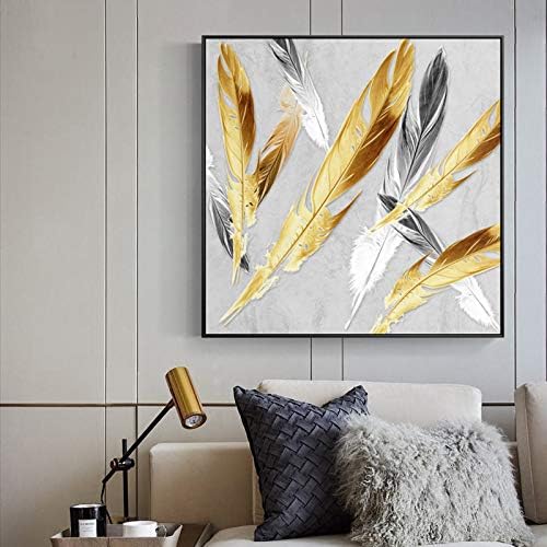 Skyinbags ulje na platnu - apstraktna umjetnost Zlatnog perja moderna uljana slika na platnu velike