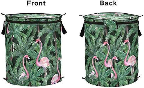 Akvarel Tropical Flamingos pop up rublje koči sa poklopcem sklopiva košara za skladištenje u obliku rublja