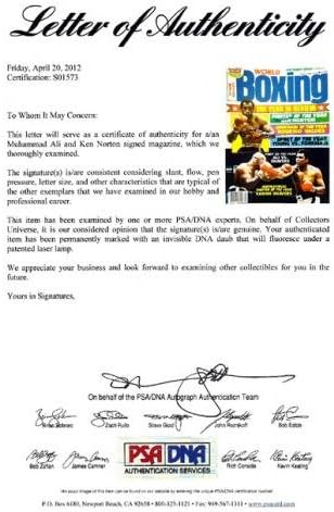 Muhammad Ali & Ken Norton potpisao Boxing World Magazine Cover PSA/DNK S01573 - autogramom