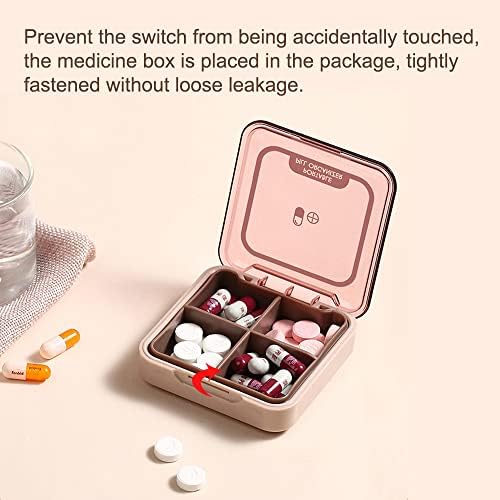 Organizator pilula, Csgtswgs putna kutija za pilule prenosiva putna pilula Premium 4 pretinca dnevna mala kutija
