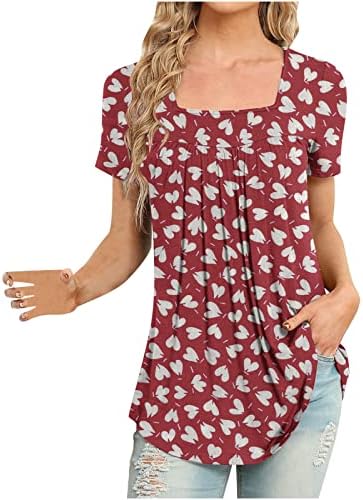 Lounge bluze za žene ljeto pada kratki rukav Scoop vrat Spandex grafički Top djevojke odjeća moda