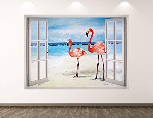 West Mountain Flamingo Slikarstvo Zidne zidne dekol Umjetnički dekor 3D prozor Naljepnica za životinje