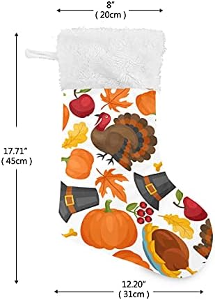 Alaza Božićne čarape Sretan dan Dan zahvalnosti Klasični personalizirani veliki ukrasi za čarape za obiteljski