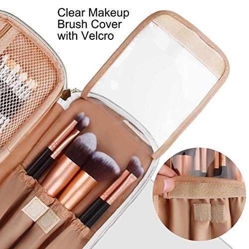 Relaul Makeup Torba za šminke 2-sloj kozmetičke vrećice za kozmetičke četkice MARBLE VOŽNJE Organizatori šminke