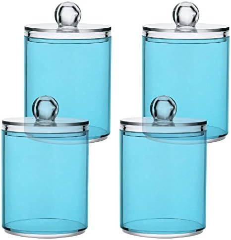 Kigai 2 Pack Teal Plava Solid Color Qtip držači Dispenzer Kupatilo Organizatori vanity Obriši plastične