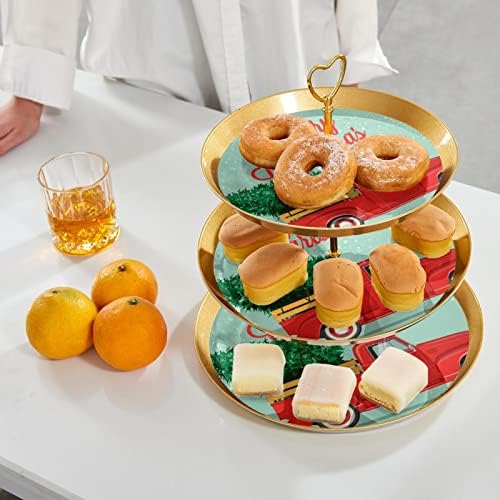 Lyetny 3-tier desert torta za kolač Zlatni cupcake Količar za stay za čajnu zabavu, vjenčanje i