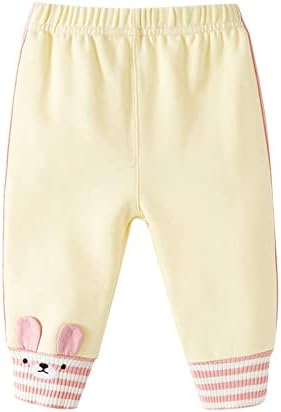 Toddler Spring Jogger za dječake Djevojke Pamuk Slatki zec Ispiši patchwork trake hlače elastične pantalone