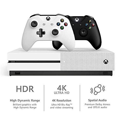Microsoft Xbox One S 1TB HDD s dva bežična kontrolora crno-bijela, 1-mjesečna prolazna prolaza,
