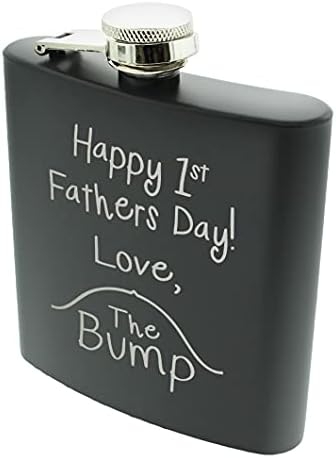 Novi tata pokloni za muškarce Happy 1st Fathers Day Love the Bump 6oz nerđajućeg čelika Hip tikvica Crna