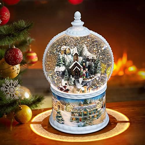10,2 inča visoke veličine Snow Glozibi Božić sa muzičkom kutijom, Xmas Lightlid Big Glitter Snow SGloses