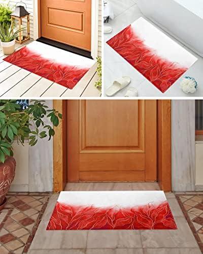 Ombre crveni tuš za kupatilo Bathmat mekana Kada Tuš kada kuhinjska prostirka za vrata, geometrija Sažetak Zlatni