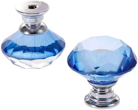 Vieue ručke 2 pakovanja plava 30mm dijamantski oblik Kristalno stakleno ručice ladica ormara vuče ručke kuhinjske