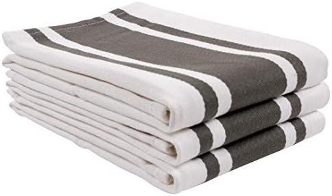 Kaf Home Union Stripe kuhinjski ručnik za ručnik od 3, pliša, apsorbent, 100-postotni pamuk, 18 x 28 inčni